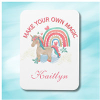 Watercolor Rainbow Unicorn Name Magic Message