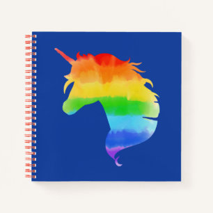 Watercolor Rainbow Unicorn Notebook