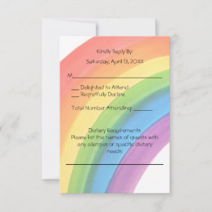 Watercolor Rainbow Wedding Response Card
