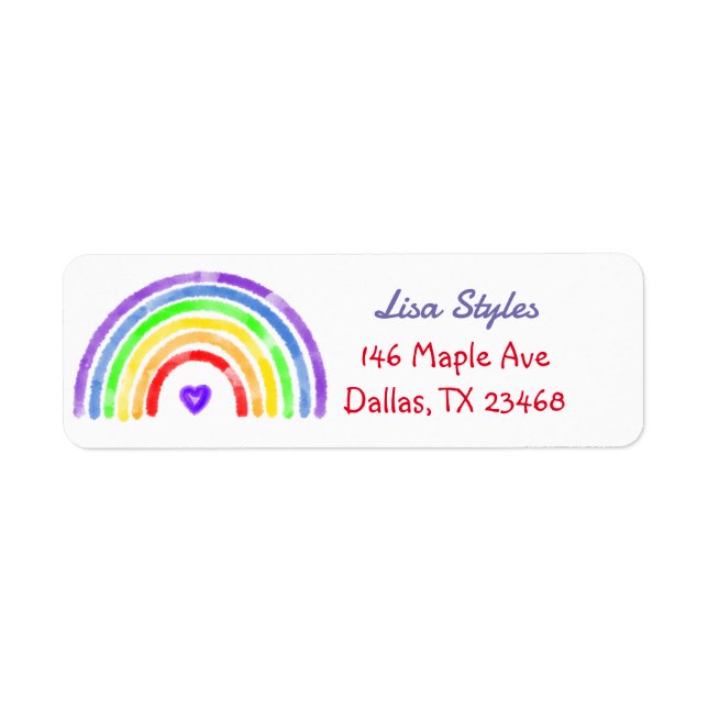 Watercolor Rainbow with Heart   (Front)