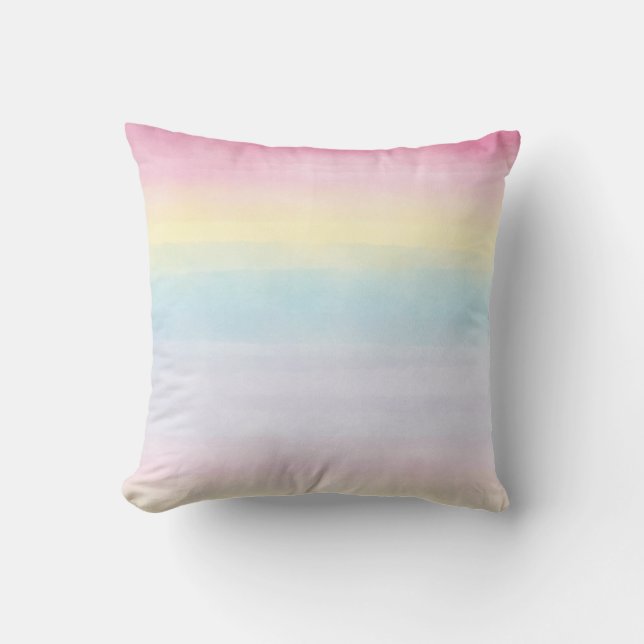 Watercolor Rainbows Pastel - All Options Cushion (Front)