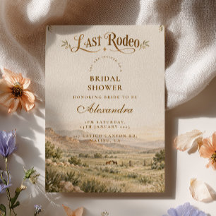 Watercolor Ranch Last Rodeo Bridal Shower Invitation