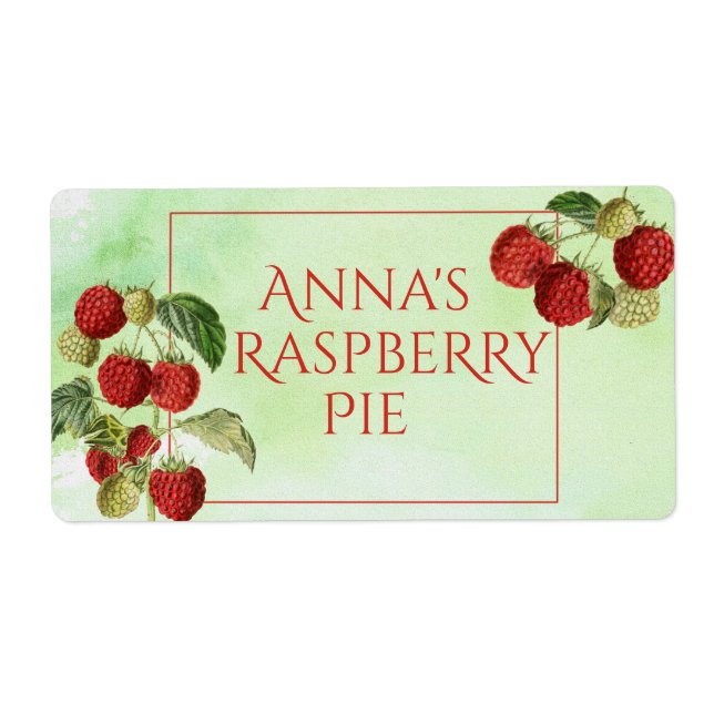 Watercolor Raspberry Food Label (Front)