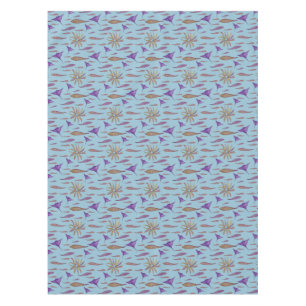 Watercolor Rays & Fish Tablecloth