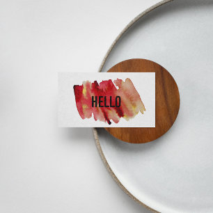 Watercolor Red  and Gold Professional Business Card
