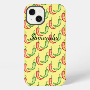 Watercolor Red And Green Chilli Peppers iPhone 13 Case