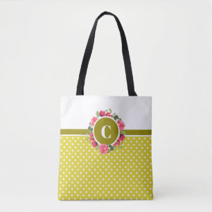 Watercolor Red and Pink Circle Floral Wreath Tote Bag