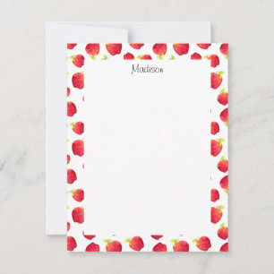 Watercolor Red Apple Pattern Card
