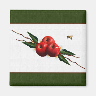 Watercolor Red Apples Magnet