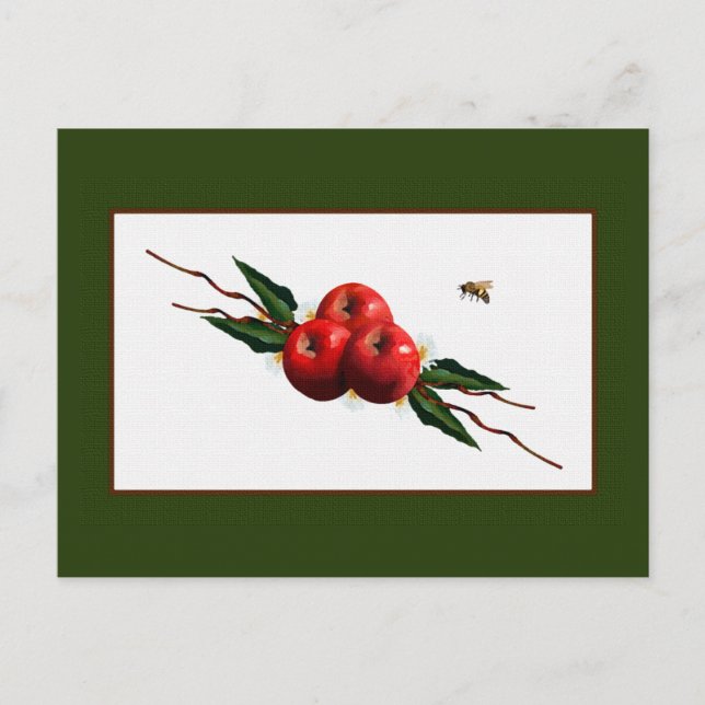 Watercolor Red Apples Postcard (Front)