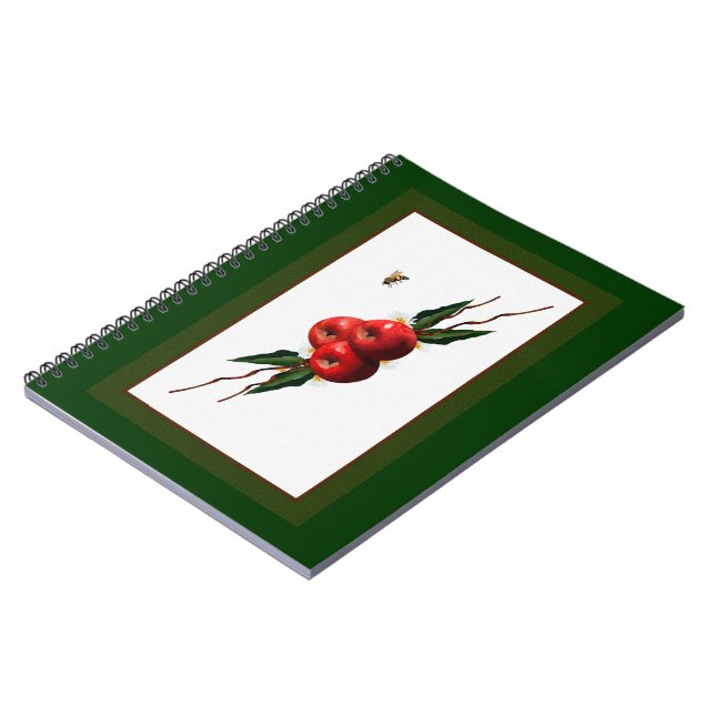 Watercolor Red Apples Spiral Notebook (Left Side)