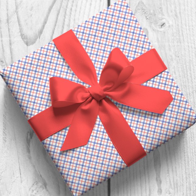 Watercolor Red & Blue Plaid Wrapping Paper (Creator Uploaded)