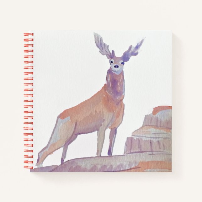 Watercolor Red Deer Notebook (Front)