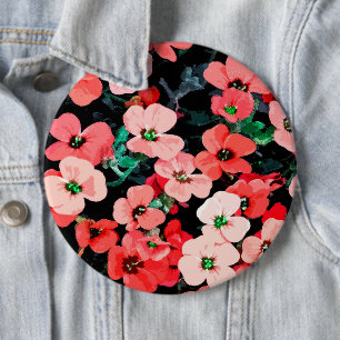 Watercolor Red Flower 6 Cm Round Badge