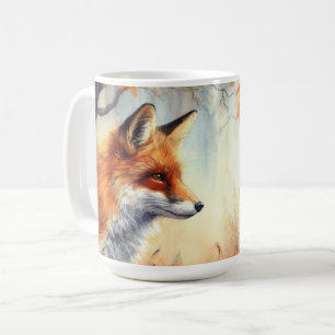 Watercolor Red Fox Fall Autumn Color Nature Coffee Mug