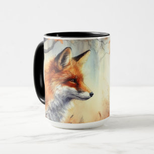 Watercolor Red Fox Fall Autumn Colour Nature Mug
