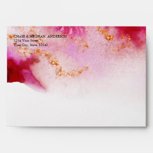 Watercolor Red Garnet Gold Geode JustCards™ Envelope