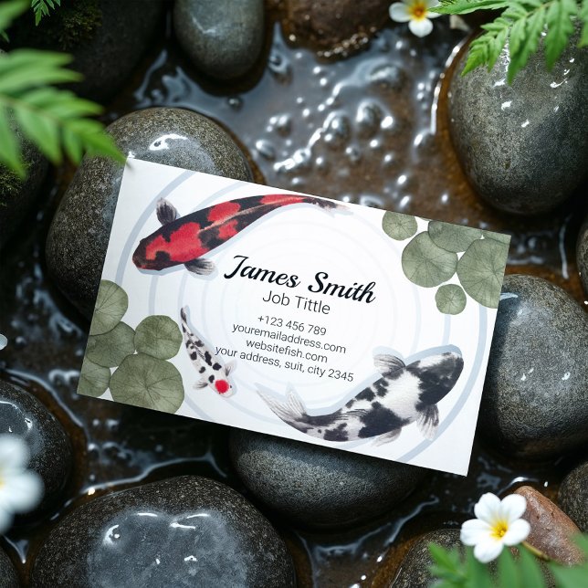 Watercolor Red Koi fish Japanese Art  Business Card (Creator Uploaded)