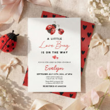 Watercolor Red Ladybug Baby Shower