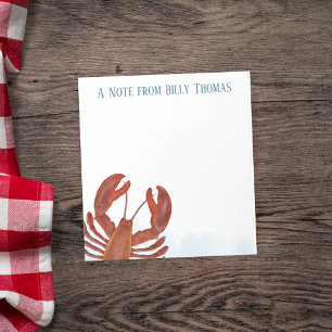 Watercolor Red Lobster Personalised  Notepad