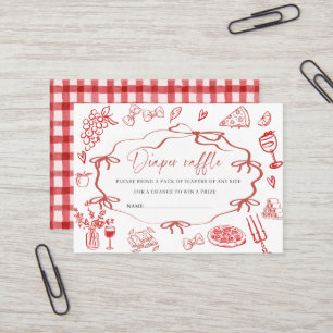 Watercolor Red Pasta Special Delivery baby shower  Business Card