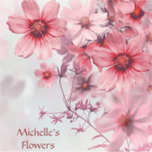 Watercolor Red Pink Flowers