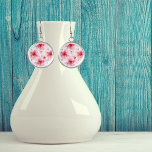 Watercolor Red Pink Flowers Spring Floral Pattern  Earrings<br><div class="desc">Bring your jewellery collection to life with this watercolor art floral seamless pattern in red and pink shades.</div>