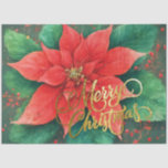Watercolor Red Poinsettia Christmas Tissue Paper<br><div class="desc">Watercolor Red Poinsettia Christmas Designed by Carrie Fink. Printed and shipped by Zazzle or their partners.</div>
