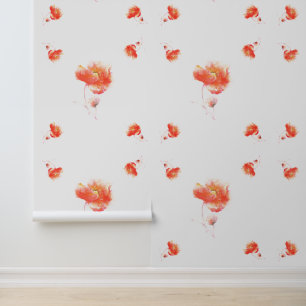 Watercolor Red Poppies Wallpaper