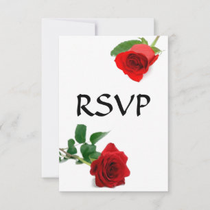 Watercolor Red Rose - RSVP Card