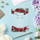 Watercolor Red Roses Clear Transparent Wedding