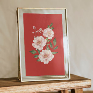 Watercolor Red Roses Poster