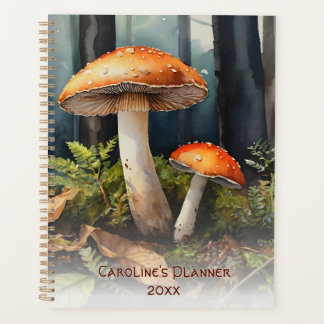 Watercolor red Toadstool • Fall Forest Cottagecore Planner