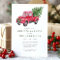 Watercolor Red Truck Retro Christmas Party