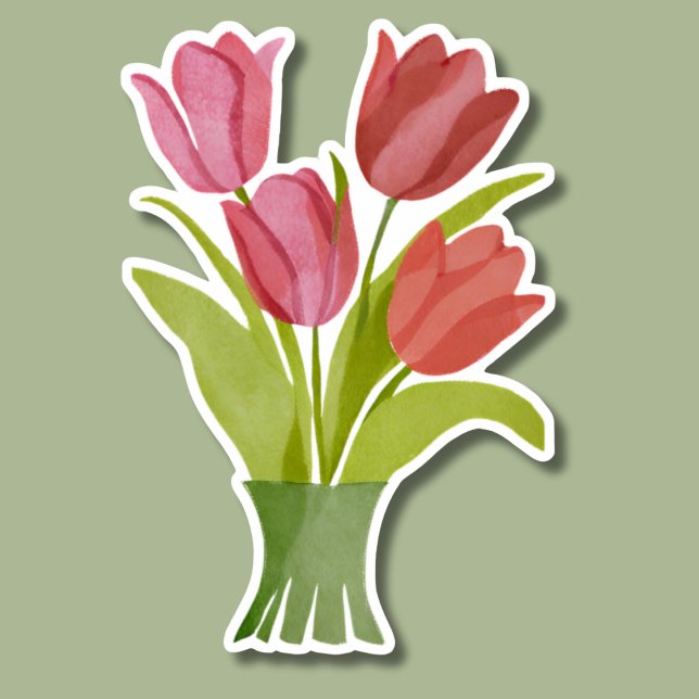 Watercolor Red Tulips Waterproof  (Creator Uploaded)