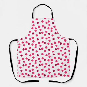 Watercolor red watercolor polka dot pattern apron