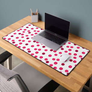 Watercolor red watercolor polka dot pattern desk mat