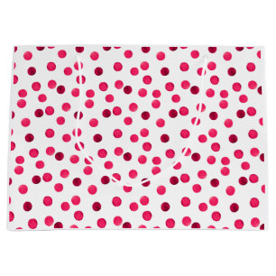 Watercolor red watercolor polka dot pattern large gift bag