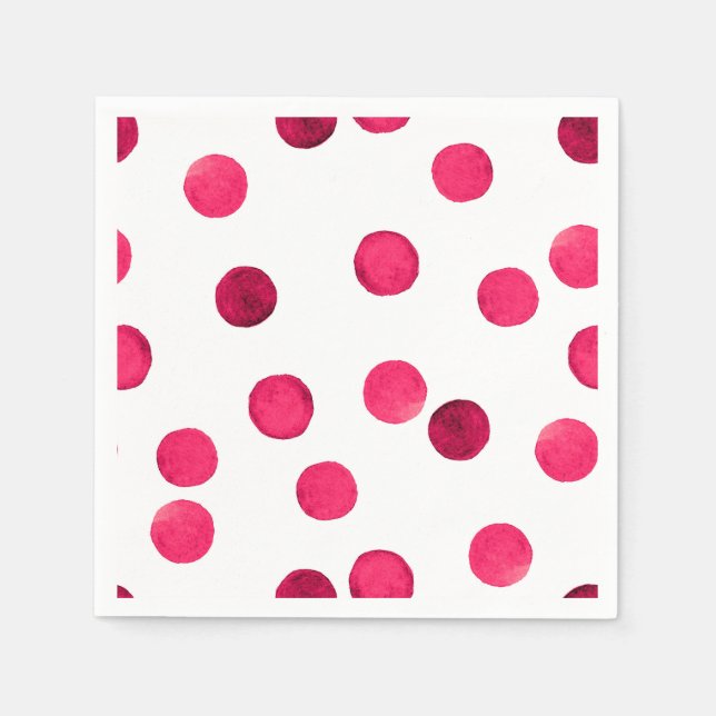 Watercolor  red watercolor polka dot pattern napkin (Front)