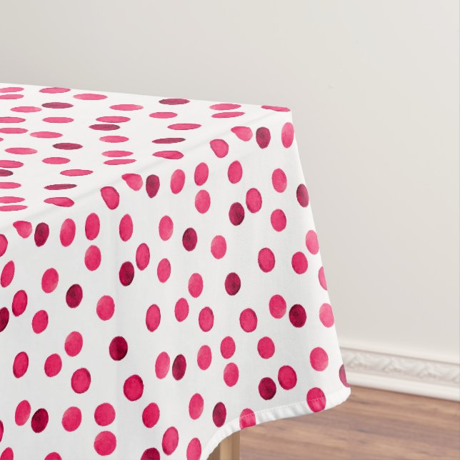 Watercolor  red watercolor polka dot pattern tablecloth (In Situ)