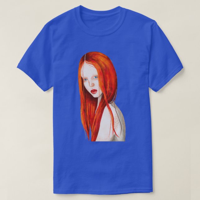 Watercolor Redhead T-Shirt (Design Front)