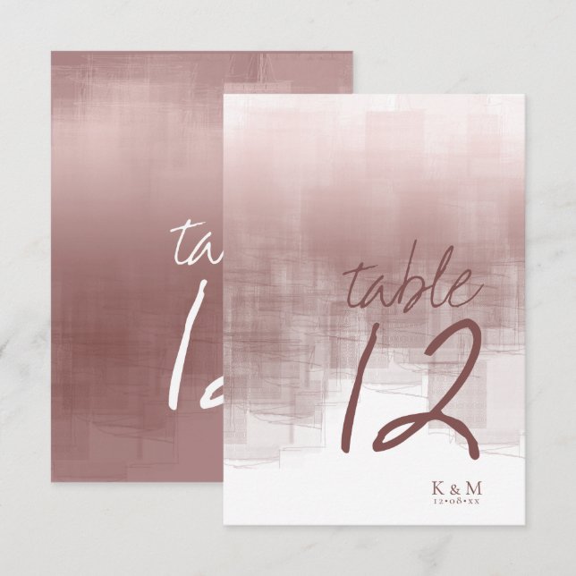 Watercolor Reflections Table Number Cinnamon ID774 (Front/Back)