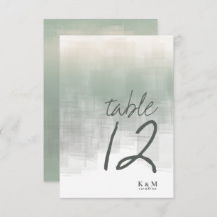 Watercolor Reflections Table Number Sage ID774