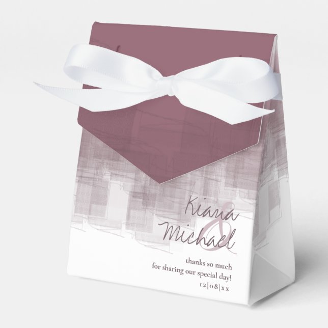 Watercolor Reflections Thank You Mauve ID774 Favour Box (Front Side)