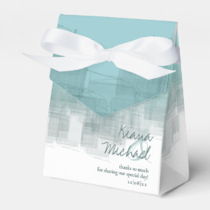 Watercolor Reflections Thank You Teal ID774 Favour Box