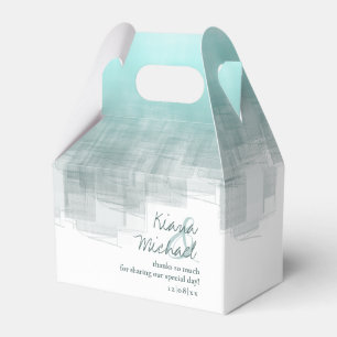 Watercolor Reflections Thank You Teal V2 ID774 Favour Box