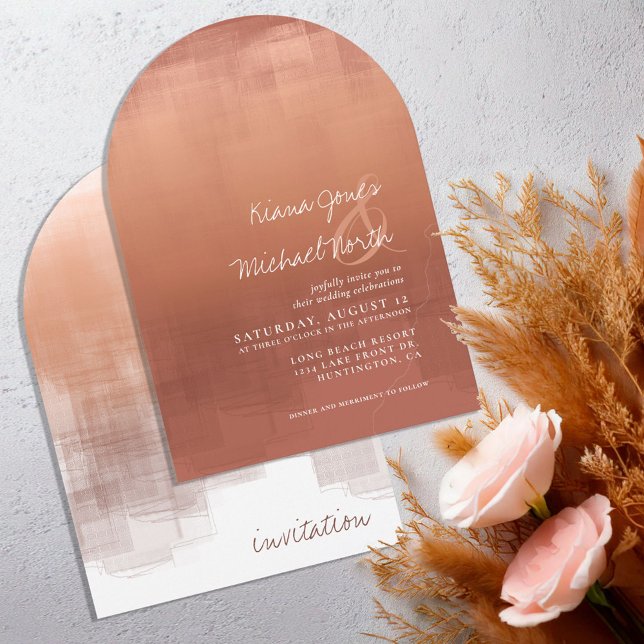 Watercolor Reflections Wedding Clay Arch ID774 Invitation (Creator Uploaded)