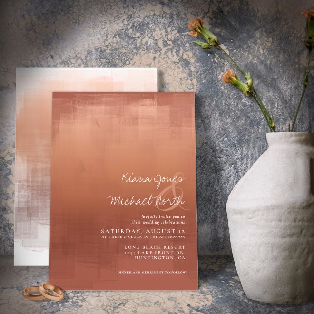 Watercolor Reflections Wedding Clay ID774 Invitation (Creator Uploaded)