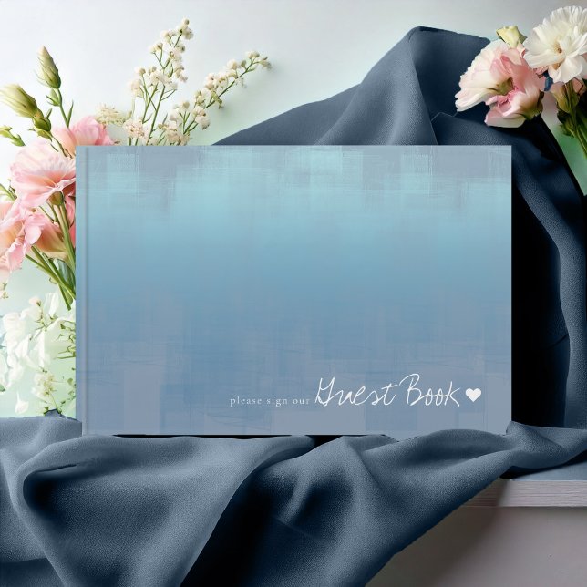 Watercolor Reflections Wedding Dusty Blue ID774 Guest Book (Creator Uploaded)