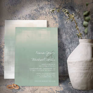Watercolor Reflections Wedding Sage ID774 Invitation